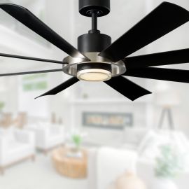 Modern Forms FR-W2303-60L-BN/MB AURA 60" Eight Blades w/ LED Ceiling Fan - Brushed Nickel / Matte Black