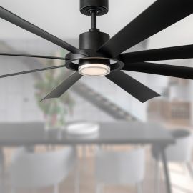 Modern Forms FR-W2303-72L-MB AURA 72" Eight Blades w/ LED Ceiling Fan - Matte Black