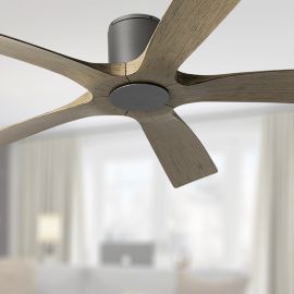 54" Modern Forms Aviator 5 Flush Graphite Finish with Weathered Gray Blades