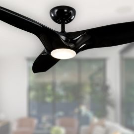 Modern Forms FR-W1813-60L-GB MORPHEUS III 60" Ceiling Fan w/ LED Light - Gloss Black