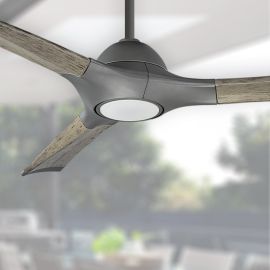 Modern Forms FR-W1814-60L-GH/WG Woody 60" Smart Ceiling Fan - Graphite/Weathered Gray