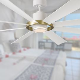 72" Modern Forms AURA Ceiling Fan FR-W2303-72L-SB/MW - Soft Brass/Matte White