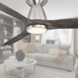 54" Modern Forms SKYLARK Ceiling Fan Flush Mount FH-W2202-54L-BN-EB-Brushed Nickel/Ebony