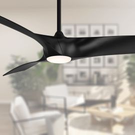 62" Zephyr Ceiling Fan by Modern Forms - FR-W2006-62L-MB with LED Light