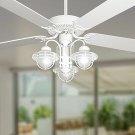 Beachfront Nautical Styled 52" Ceiling Fan with Light - Pure White