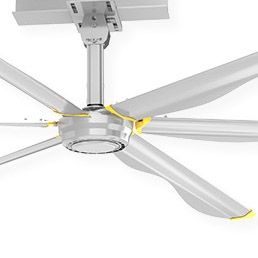 14 Foot Ceiling Fan - Navigator Silver/Yellow