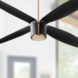 Oxygen 3-116-4015 Samaran 60" Contemporary Ceiling Fan - Aged Brass & Black
