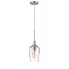5"W Craftmade - Pendant - 1 Light Pendant - P445BNK1 - Brushed Polished Nickel - Clear Glass