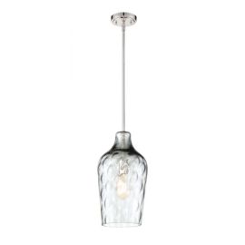 9"W Craftmade - Pendant - 1 Light Pendant - P726BNK1 - Brushed Polished Nickel - Clear Hammered