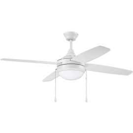 52" Craftmade Phaze 4 Blade White Finish with White Blades and Light Kit