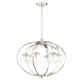 30"W Craftmade Piltz 6 Light Chandelier - 45526-PLN - Polished Nickel