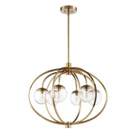 30"W Craftmade Piltz 6 Light Chandelier - 45526-SB - Satin Brass