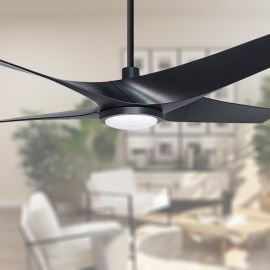 Quatro Plus 56" Ceiling Fan with LED Light - Matte Black