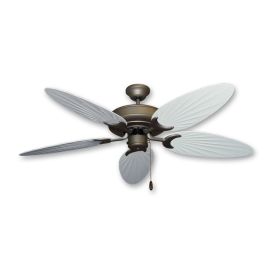 Bamboo Raindance Ceiling Fan - Pure White Blades (palm side shown)