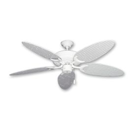Bamboo Raindance Ceiling Fan - Pure White Blades (bamboo side shown)