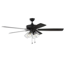60" Craftmade Super Pro 104 LED Ceiling Fan - espresso finish with espresso/walnut blades and LED light kit