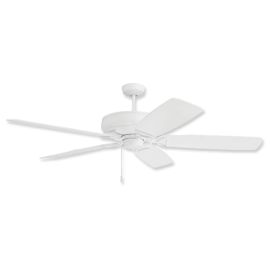 62" Craftmade Supreme Air Plus Matte White Finish with White / Washed Oak Reversible Blades