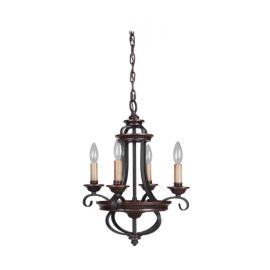 15"W Craftmade Stafford 4 Light Chandelier - 38724-AGTB - Aged Bronze - Textured Black