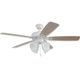 52" Craftmade Twist N Click White Finish with Ash / Mahogany Reversible Blades and Light Kit