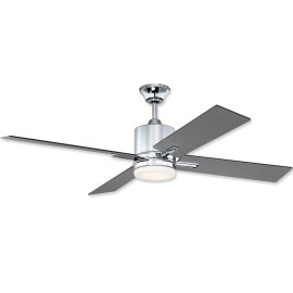 52" Craftmade Teana Chrome Finish with Silver / Walnut Reversible Blades and Light Kit