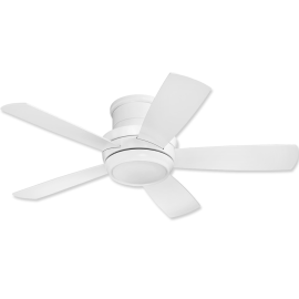 44" Craftmade Tempo Hugger Low Profile White Finish with White Reversible Blades and Light Kit