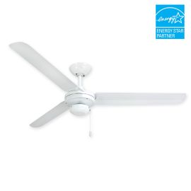 56" Tornado Ceiling Fan - Pure White Outdoor Fan by TroposAir