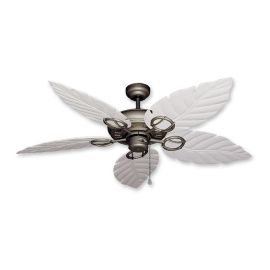 Trinidad Ceiling Fan Antique Bronze - Pure White Leaf Blades