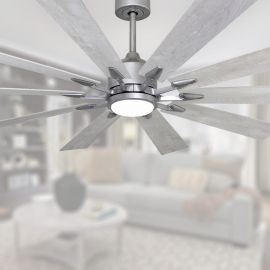 TroposAir Fusion 66" Ceiling Fan - Brushed Nickel with LED Light - Seashore Blades