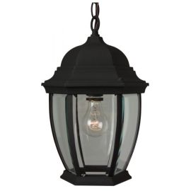 9.50"W Craftmade Bent Glass Cast 1 Light Pendant - Z281-TB - Textured Matte Black - Clear Beveled