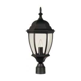 9.50"W Craftmade Outdoor Bent Glass Cast 1 Light Post Mount - Z285-TB - Textured Matte Black