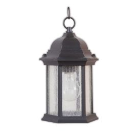 6.50"W Craftmade - Hex Style Cast - 1 Light Pendant - Z291-TB-CS - Textured Matte Black - Clear Seeded