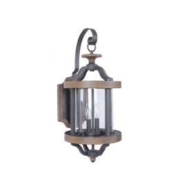 10.90"W Craftmade Outdoor Ashwood 2 Light Large Wall Mount - Z7924-TBWB - Textured Black - Whiskey Barrel