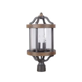 10.90"W Craftmade Outdoor Ashwood 2 Light Post Mount - Z7925-TBWB - Textured Black - Whiskey Barrel