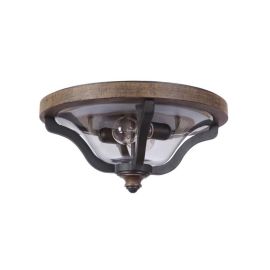 16.10"W Craftmade Outdoor Ashwood 2 Light Flushmount- Z7937-TBWB - Textured Black - Whiskey Barrel
