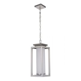 9"W Craftmade Vailridge Large LED Pendant - ZA1321-SS-LED - Stainless Steel - White Frost