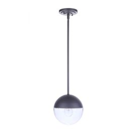 7.50"W Craftmade - Evie - 1 Light Outdoor Pendant - ZA3411-MN - Midnight - Clear