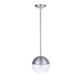 7.50"W Craftmade - Evie - 1 Light Outdoor Pendant - ZA3411-SA - Satin Aluminum - Clear