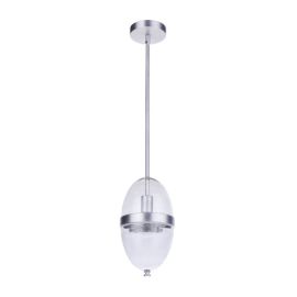 6.75"W Craftmade Sivo 1 Light Outdoor Pendant - ZA3511-SA - Satin Aluminum - Clear