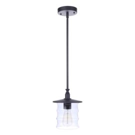 7.50"W Craftmade Canon 1 Light Outdoor Pendant - ZA3611-MN - Midnight - Clear