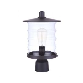 9"W Craftmade Outdoor Canon 1 Light Post Mount - ZA3625-MN - Midnight