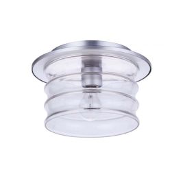 11.38"W Craftmade Outdoor Canon 1 Light Flush Mount - ZA3637-SA - Midnight - Satin Aluminum