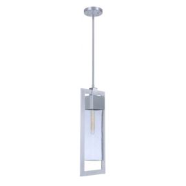 8.38"W Craftmade Perimeter 1 Light Outdoor Pendant ZA4021-SA - Satin Aluminum